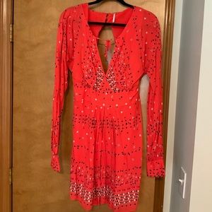 Free People Long Sleeve Mini Dress - Size 10